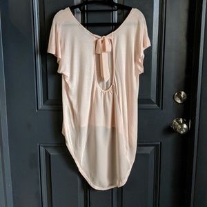 Blush Pink Open Back Bow Top